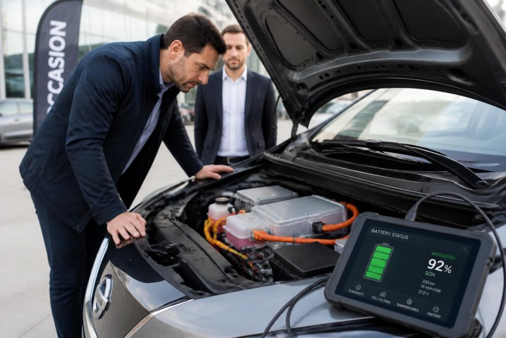 découvrez les vérifications essentielles à effectuer avant d'acheter une voiture électrique d'occasion pour garantir un achat en toute sérénité.